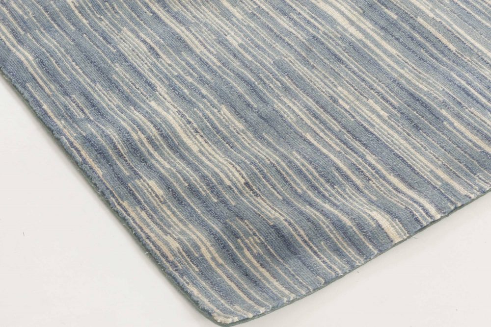 Doris Leslie Blau Collection Modern Blue Handmade Wool Rug N11813