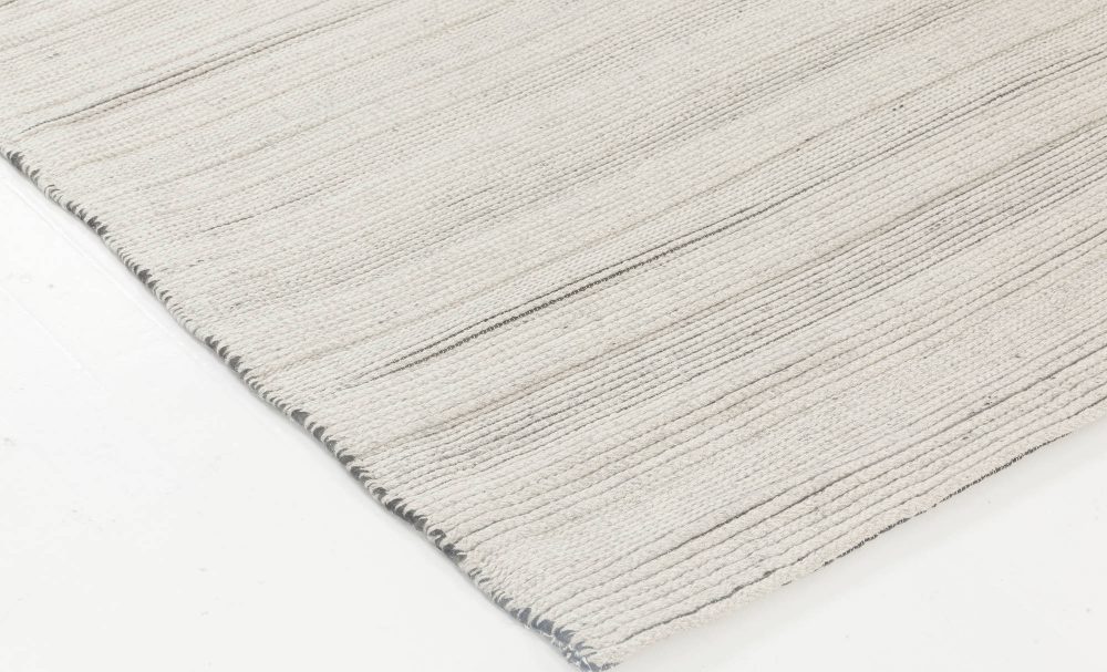 Doris Leslie Blau Collection Gray Bauer Collection Minimalist Handmade Wool Rug N11835