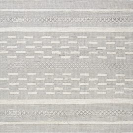 Geometric Modern Light Gray With Cream Handmade Wool Rug “Stoa” N11843