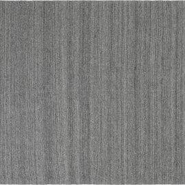 Modern Hand-Knotted Striped Charcoal Handmade Wool Rug “Shale” N11834