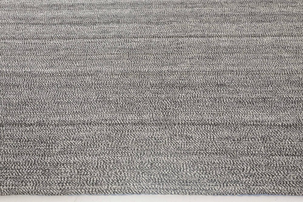 Doris Leslie Blau Collection Bauer Minimalist Gray Handmade Wool Rug I N11834