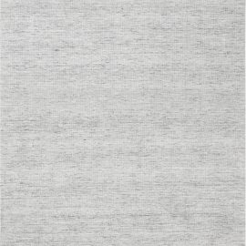 Hand-Knotted Contemporary Solid Light Gray Handmade Wool Carpet “Pluvia” N11839
