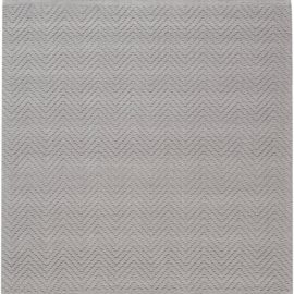 Contemporary Flatweave Herringbone Light Gray Handmade Wool Carpet “Undulate” N11836
