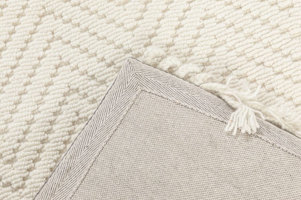 Doris Leslie Blau, Bauer Collection White Herringbone Design Modern Wool Rug II N11838