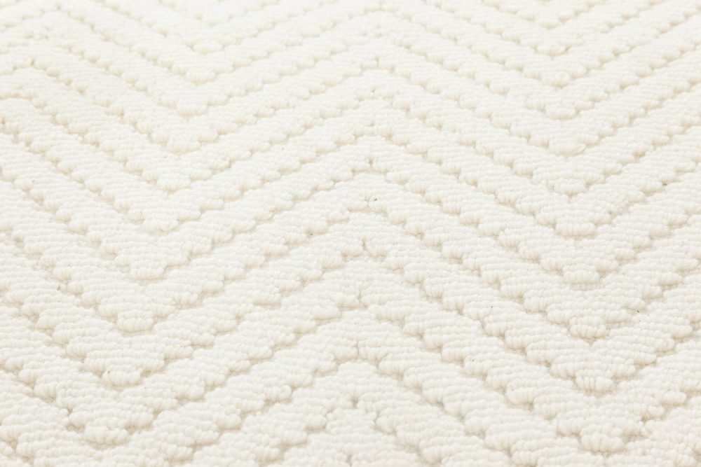 Doris Leslie Blau, Bauer Collection White Herringbone Design Modern Wool Rug II N11838