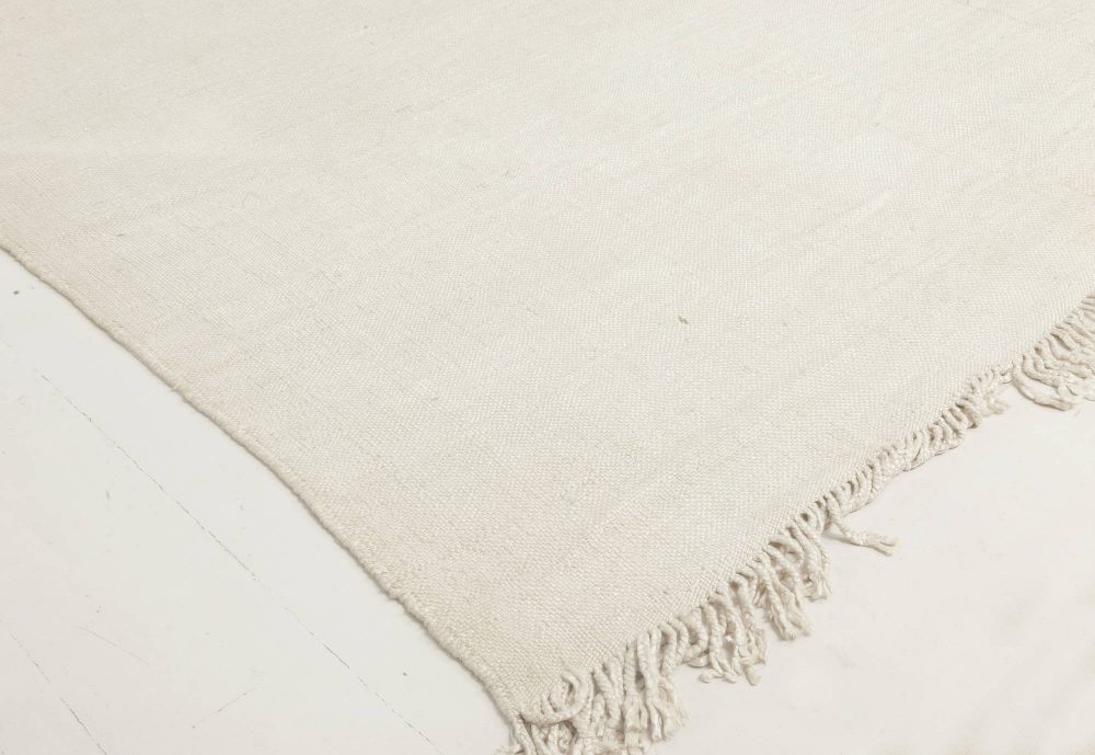 Doris Leslie Blau Collection Mirage Solid White Flat-Weave Wool Rug N11768