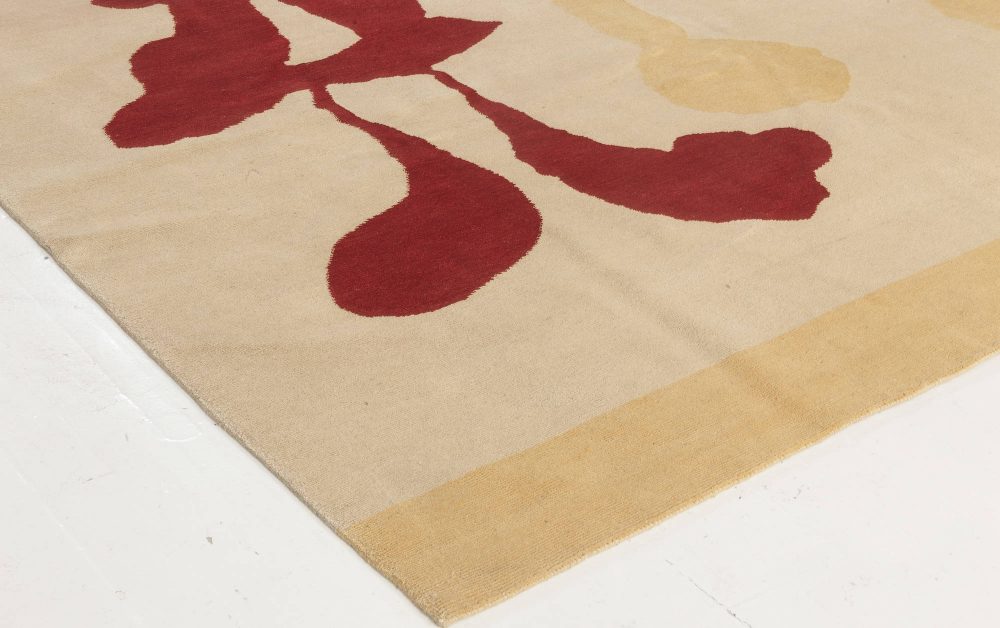 Mother and Child Modern Hand Knotted Wool and Silk Rug N11784