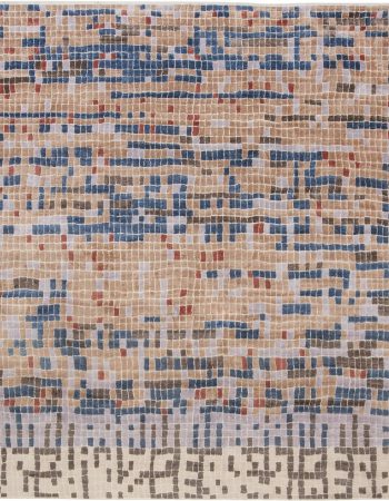 Contemporary Flatweave Solid Light Beige Wool Carpet “Alabaster” N12854 Contemporary Flatweave Solid Light Beige Wool Carpet “Alabaster” N12854