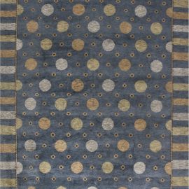 Solna Swedish Inspired Pile Navy Blue, Gray and Beige Rug N11816