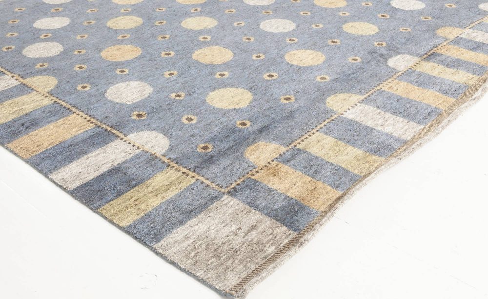 Solna Swedish Inspired Pile Navy Blue, Gray and Beige Rug N11816