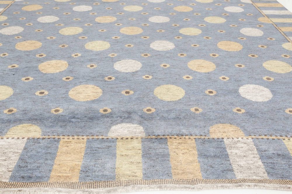 Solna Swedish Inspired Pile Navy Blue, Gray and Beige Rug N11816