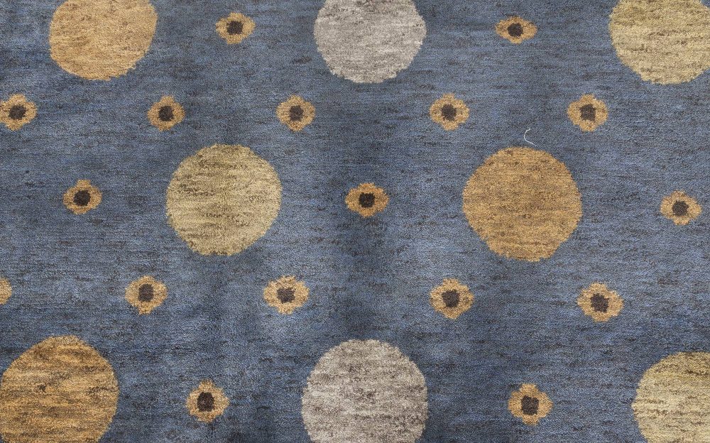 Solna Swedish Inspired Pile Navy Blue, Gray and Beige Rug N11816