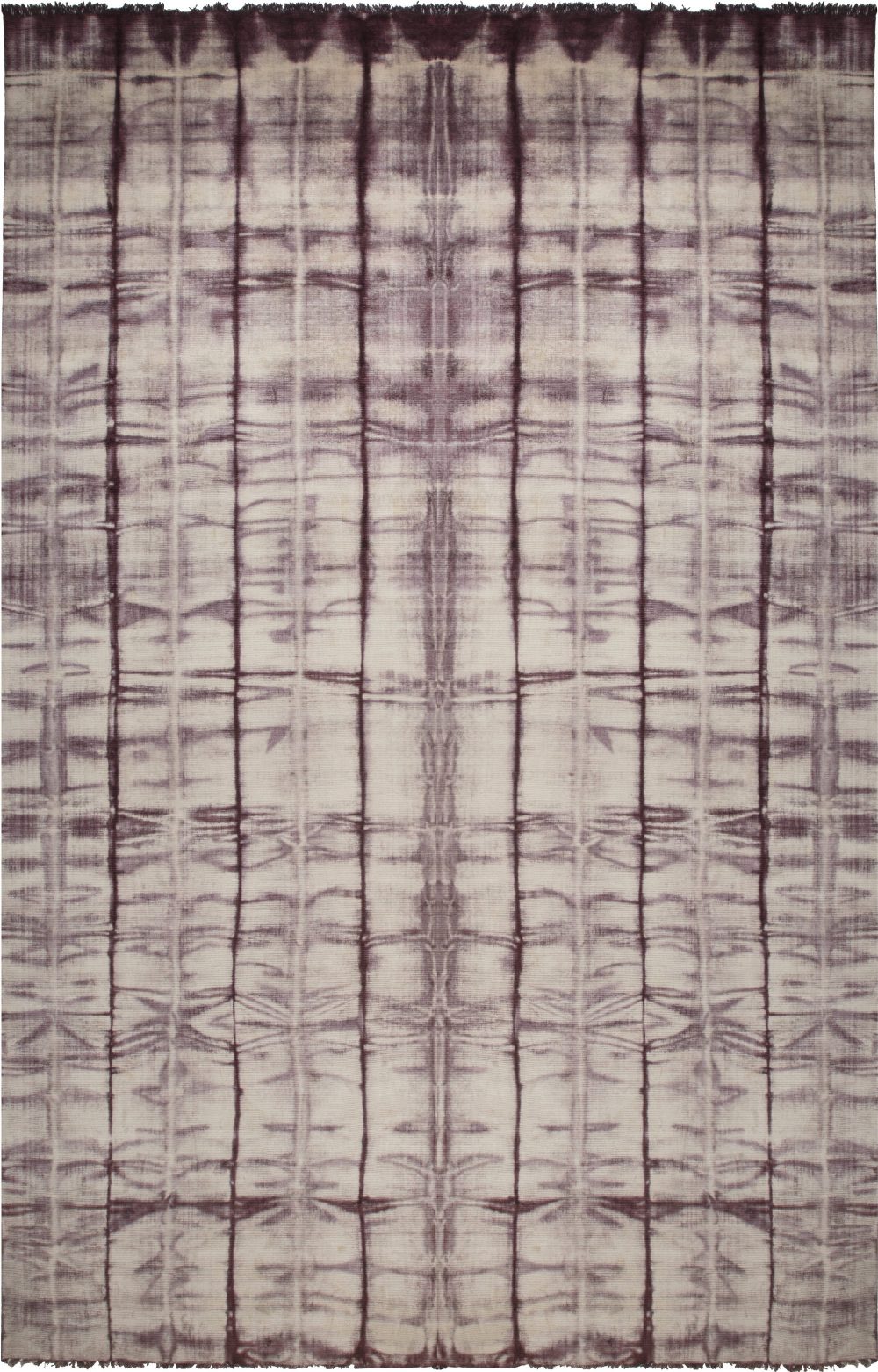 Cinnabar Tie Dye Modern Hand-knotted Silk Rug N11779