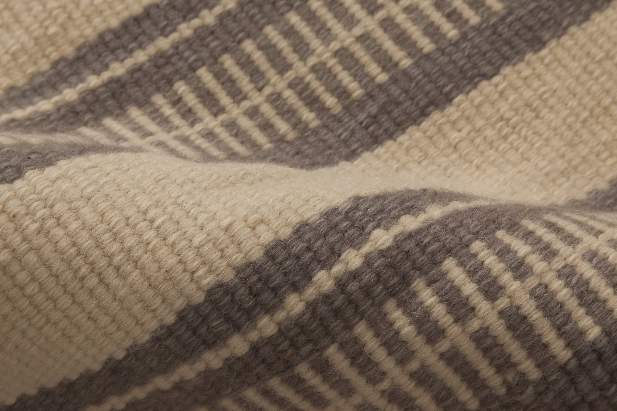 Doris Leslie Blau Collection Brown, Beige Striped Modern Flat-Weave ...