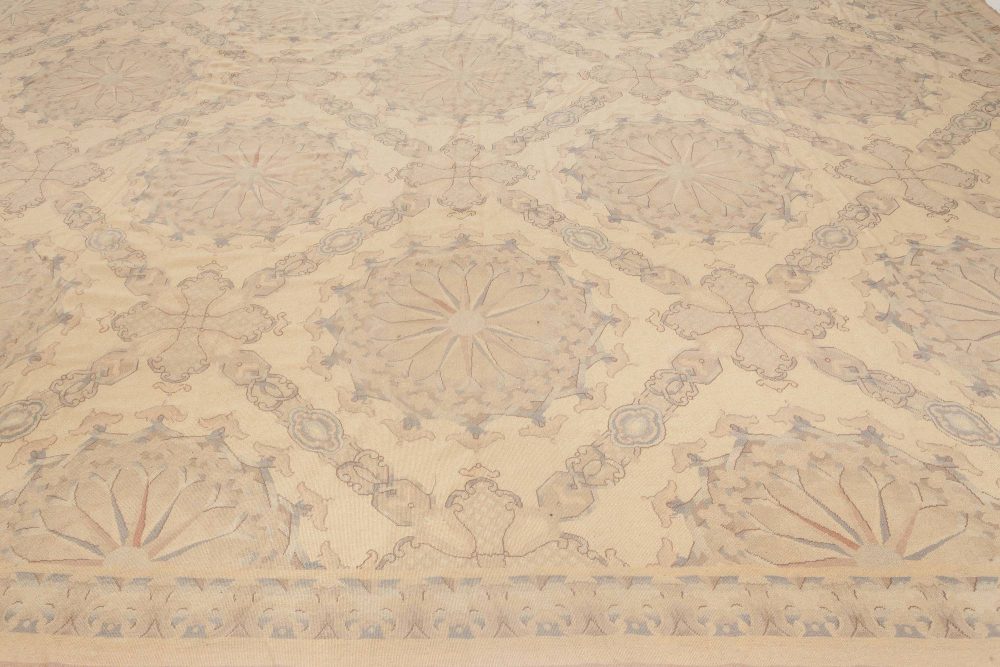 Doris Leslie Blau Collection Aubusson Design Beige, Blue Needlework Rug N11848