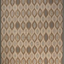 Modern Flatweave Floral Warm Tan Handmade Wool Oversized Rug N11805