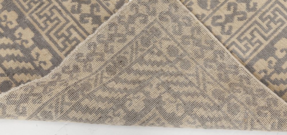 Doris Leslie Blau Collection Samarkand Style Beige Gray Sepia Handmade Wool Rug N11761