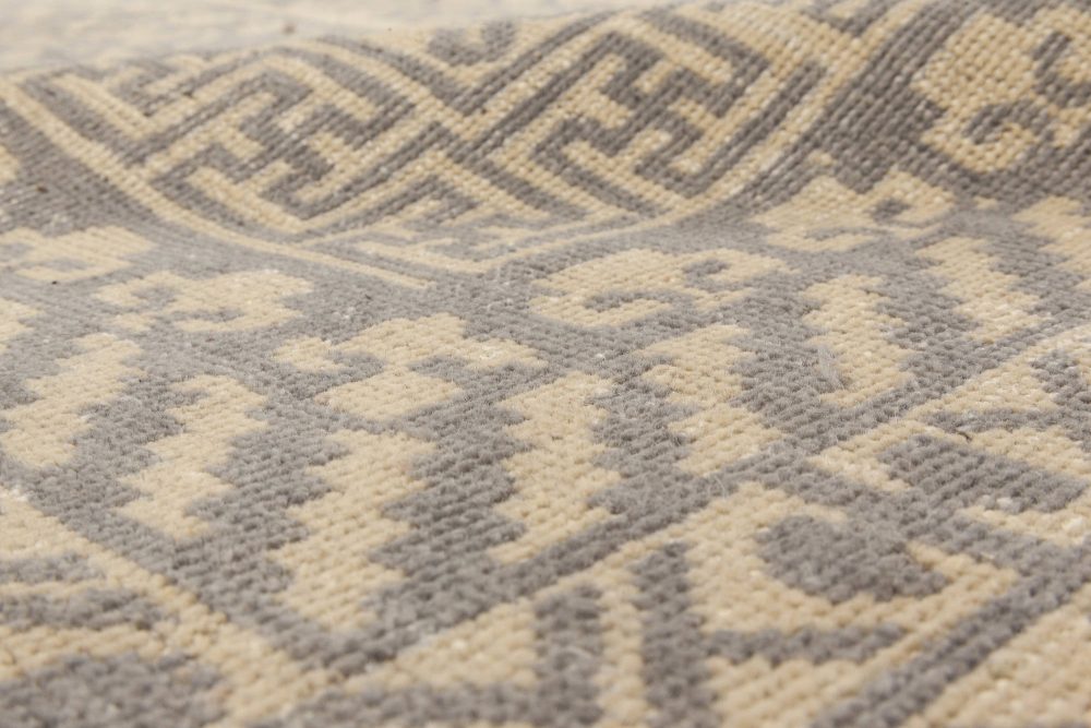 Doris Leslie Blau Collection Samarkand Style Beige Gray Sepia Handmade Wool Rug N11761