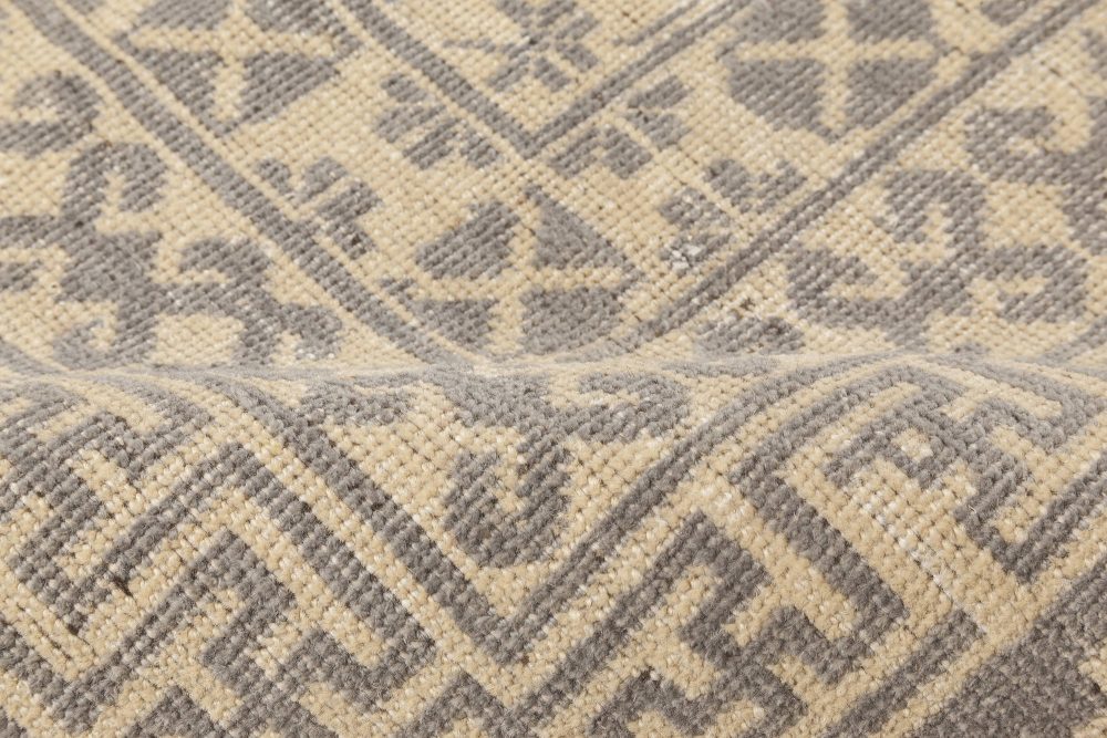 Doris Leslie Blau Collection Samarkand Style Beige Gray Sepia Handmade Wool Rug N11761