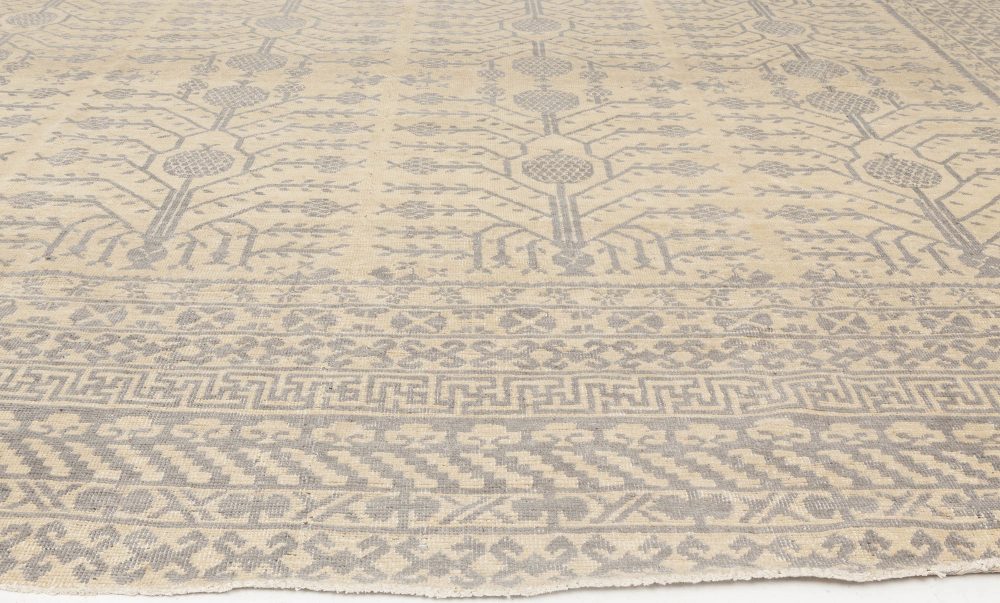 Doris Leslie Blau Collection Samarkand Style Beige Gray Sepia Handmade Wool Rug N11761