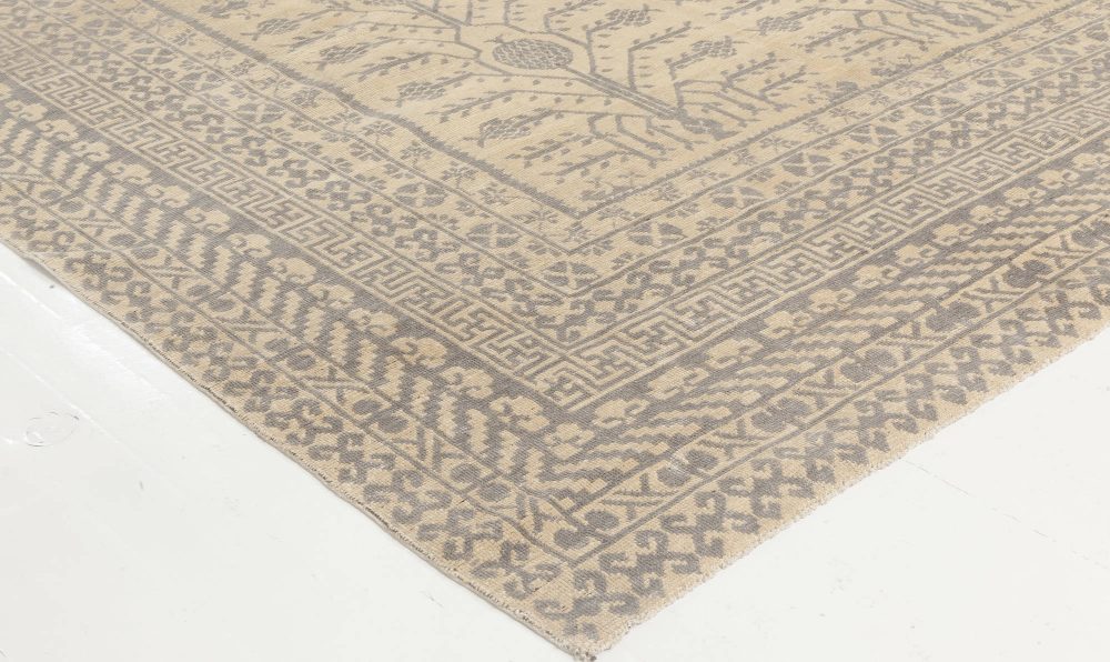 Doris Leslie Blau Collection Samarkand Style Beige Gray Sepia Handmade Wool Rug N11761