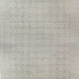 Geometric-Inspired Traditional Rug Samarkand Light Gray Hand-Knotted Wool “Corinthian” N11861