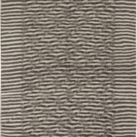 Doris Leslie Blau, Taurus Collection Striped White, Anthracite Goat Hair Rug N11463