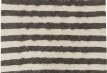 Doris Leslie Blau, Taurus Collection Striped <mark class='searchwp-highlight'>White</mark>, Gray, Goat Hair Rug N11469