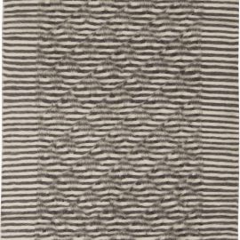 Doris Leslie Blau Collection Taurus Rug in White and Anthracite Stripes N11459