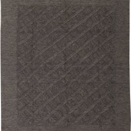 Contemporary Abstract Geometric Charcoal Handmade Goat Hair Carpet “Taurus” N11486
