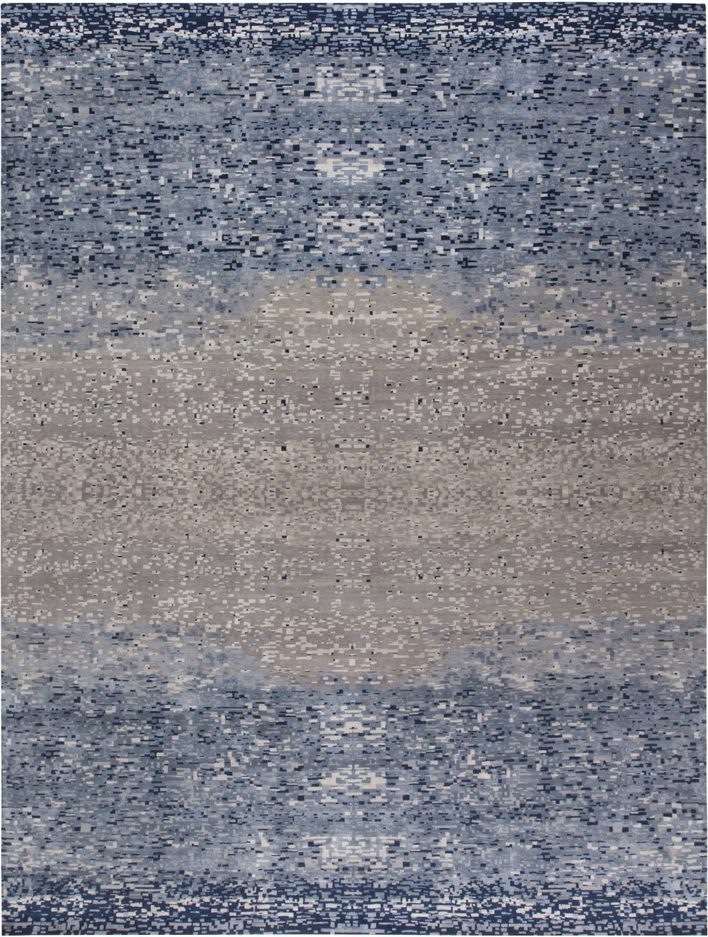 Pool Tile Rug in Blue and Grey N11754