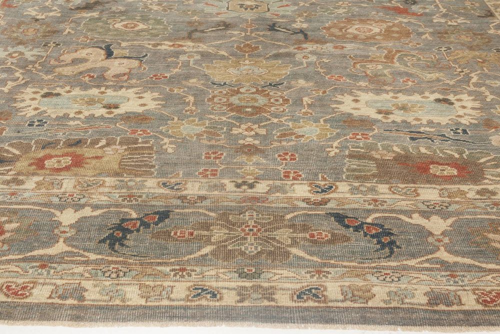 Doris Leslie Blau Collection Traditional Sultanabad Design Blue and Gray Rug N11845