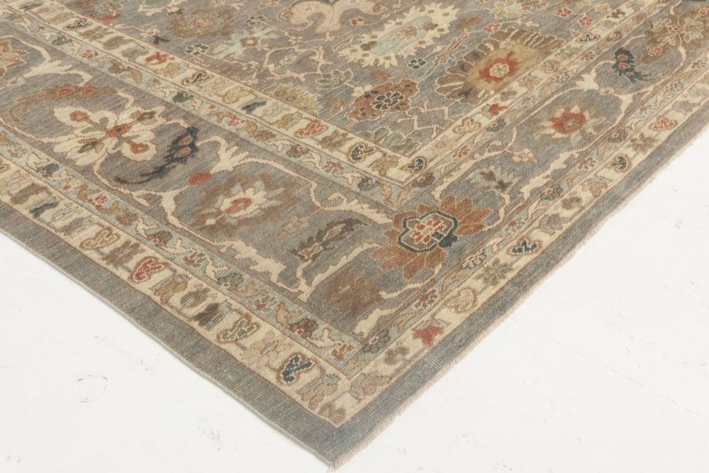 Doris Leslie Blau Collection Traditional Sultanabad Design Blue and Gray Rug N11845