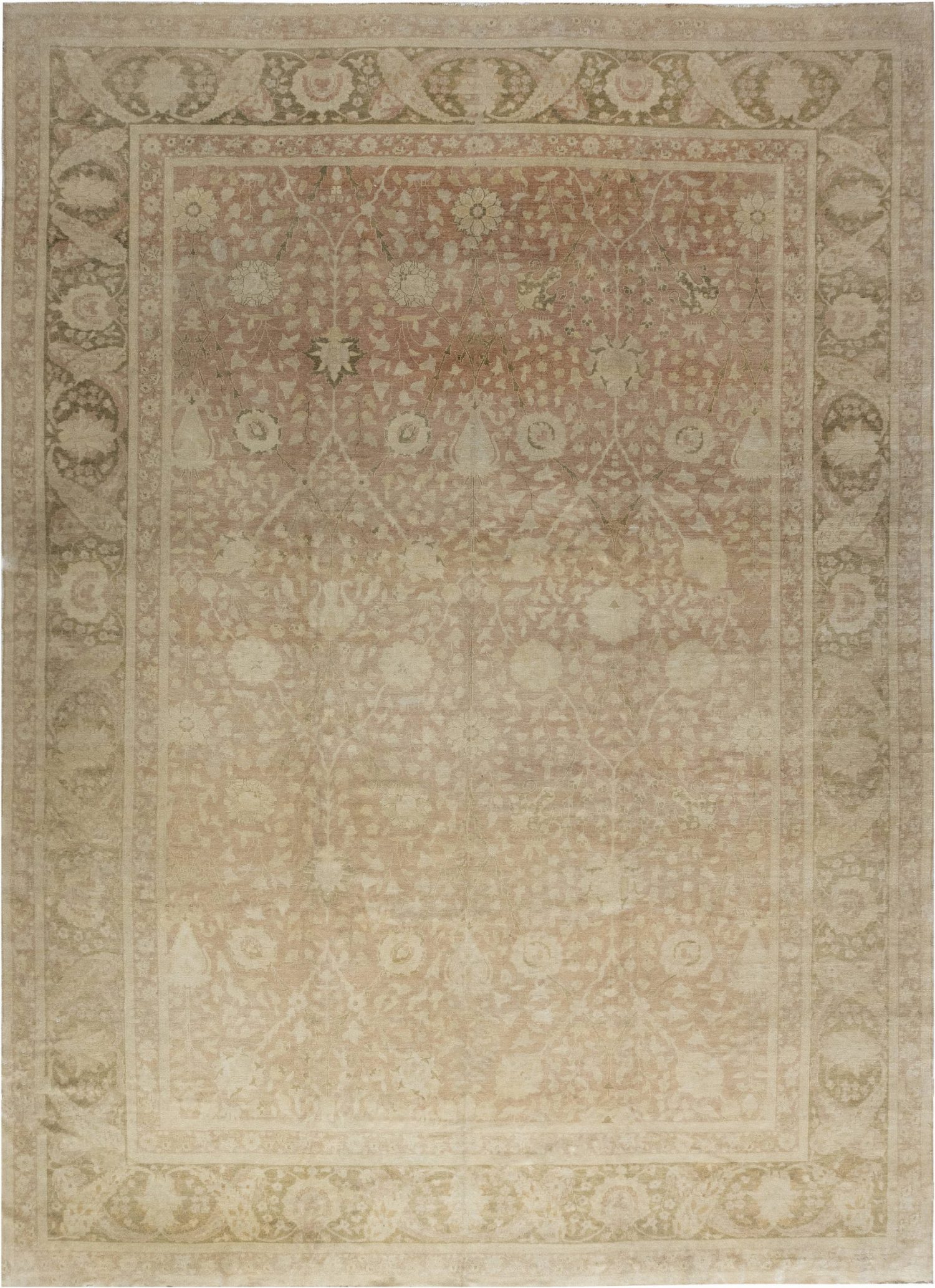 Doris Leslie Blau Collection Traditional Oriental Inspired Beige Wool Rug N11760