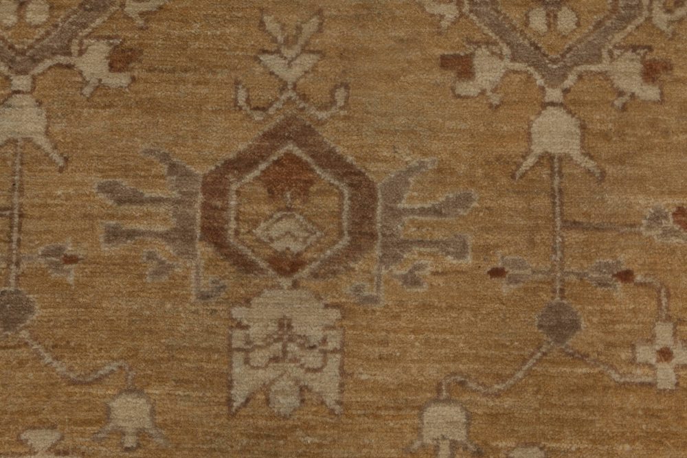 Doris Leslie Blau Collection Traditional Inspired Tabriz Rug in Beige and Brown N11793