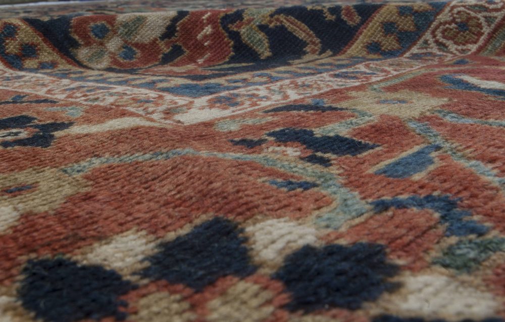 19th Century Persian Sultanabad Brick Red Handwoven Wool Carpet BB6673