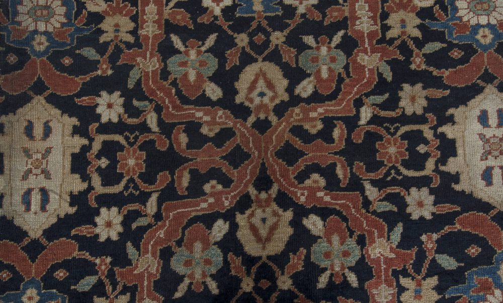 19th Century Persian Sultanabad Brick Red Handwoven Wool Carpet BB6673