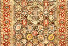 Fine Antique Persian Tabriz Floral Red Handmade Wool Rug (Size Adjusted) BB6777