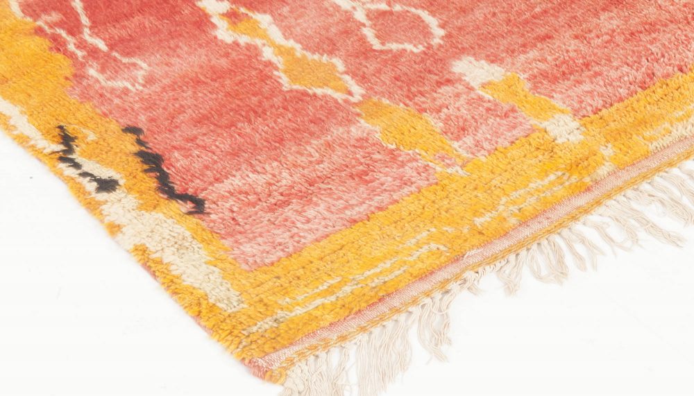 Vintage Tribal Moroccan Wool Rug in Shades of Red, Orange, and Cream BB6880