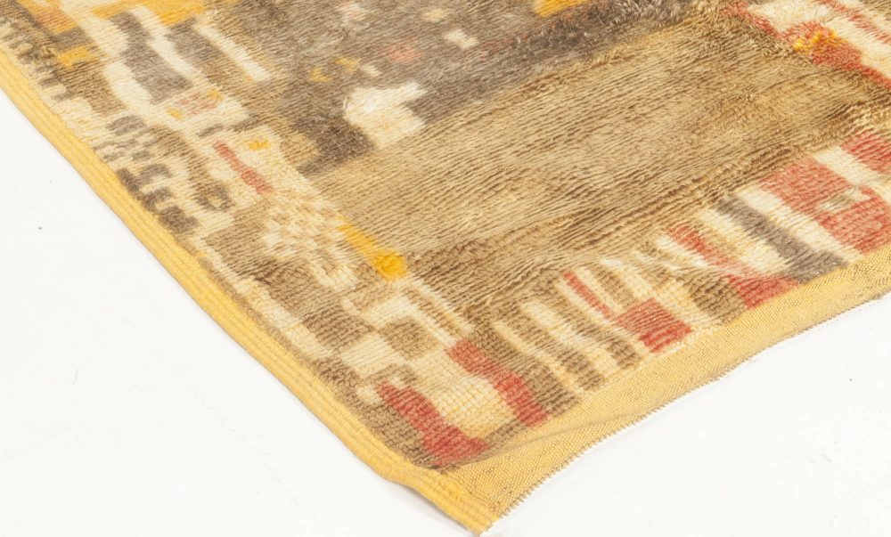 Moroccan Mocha, Carmine, Brown, Gray, Beige and Yellow Wool Rug BB6879