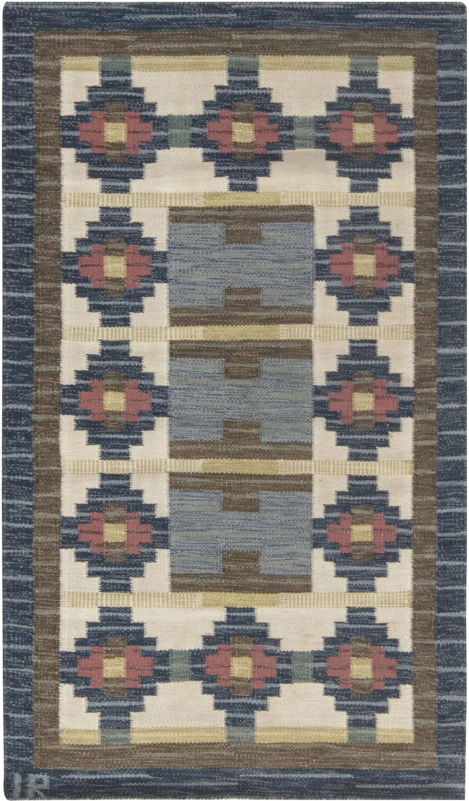 Vintage Swedish Flat weave rug by Ida Rydelius BB6663