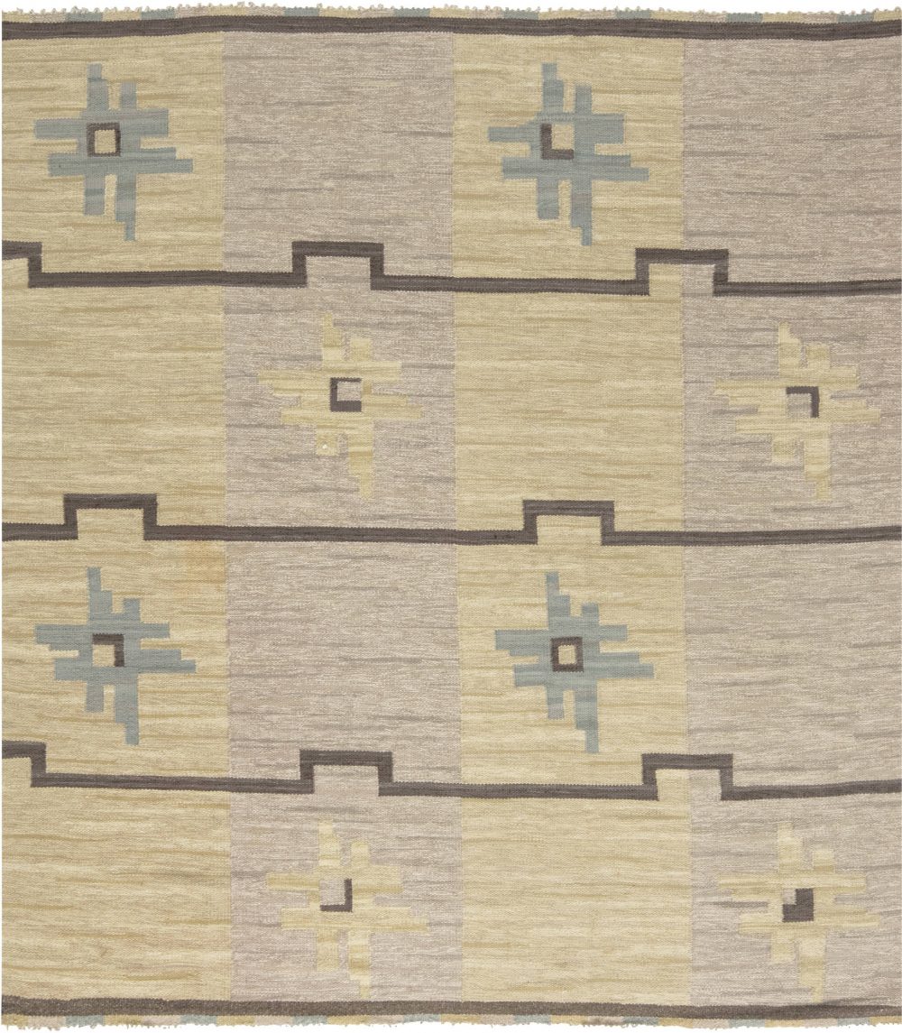Vintage Swedish Flat weave Rug by Sodra Kalmar BB6591