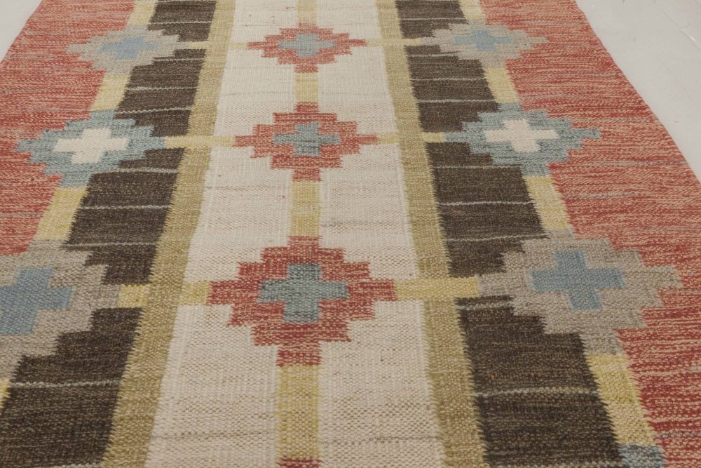 Mid-century Swedish Flat-Weave Runner by Sverker Greuholm BB6664