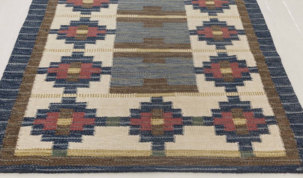 Mid-Century Modern Hand-woven Swedish Runner by Ida Rydelius BB6662