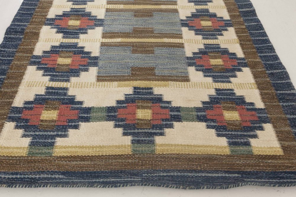 Vintage Swedish Flat weave rug by Ida Rydelius BB6663