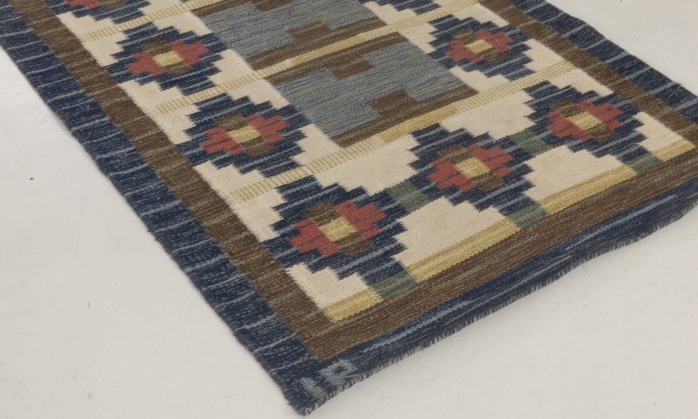 Vintage Swedish Flat weave rug by Ida Rydelius BB6663