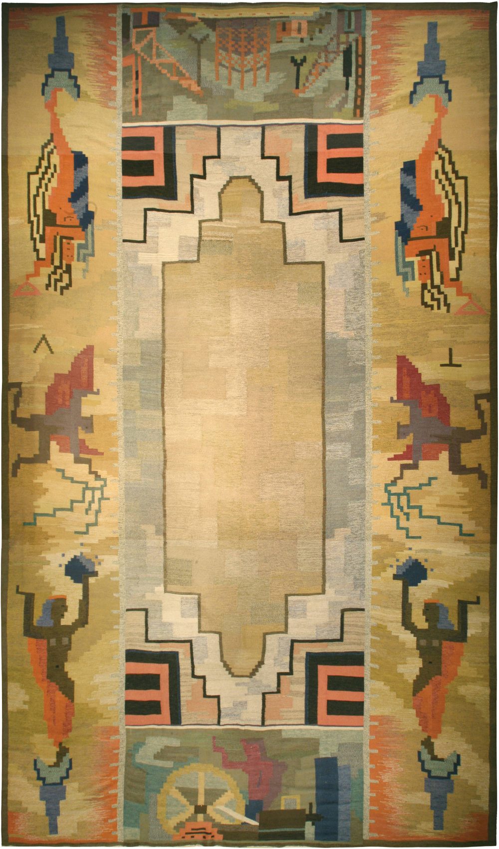 High-quality Mid-20th Century Scandinavian Handmade Wool Rug BB6771