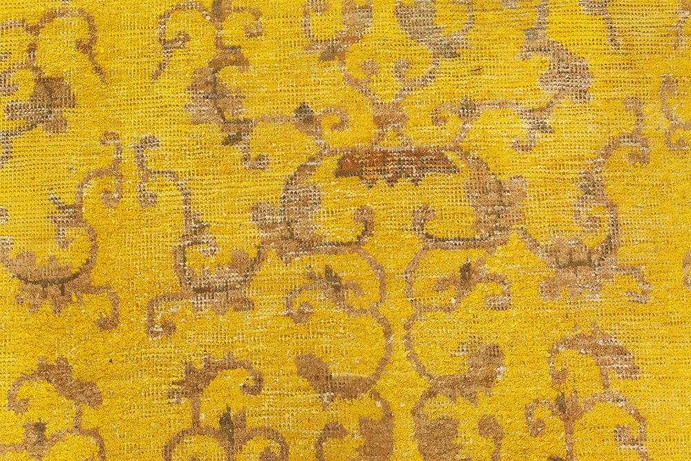 Early 20th Century Chinese Yellow, Pink, Blue and Brown Handmade Silk Rug BB6903