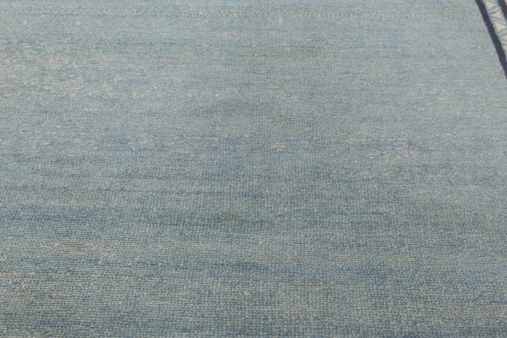 Jews David Star Blue and Red Handwoven Wool Marbadia Rug BB6902