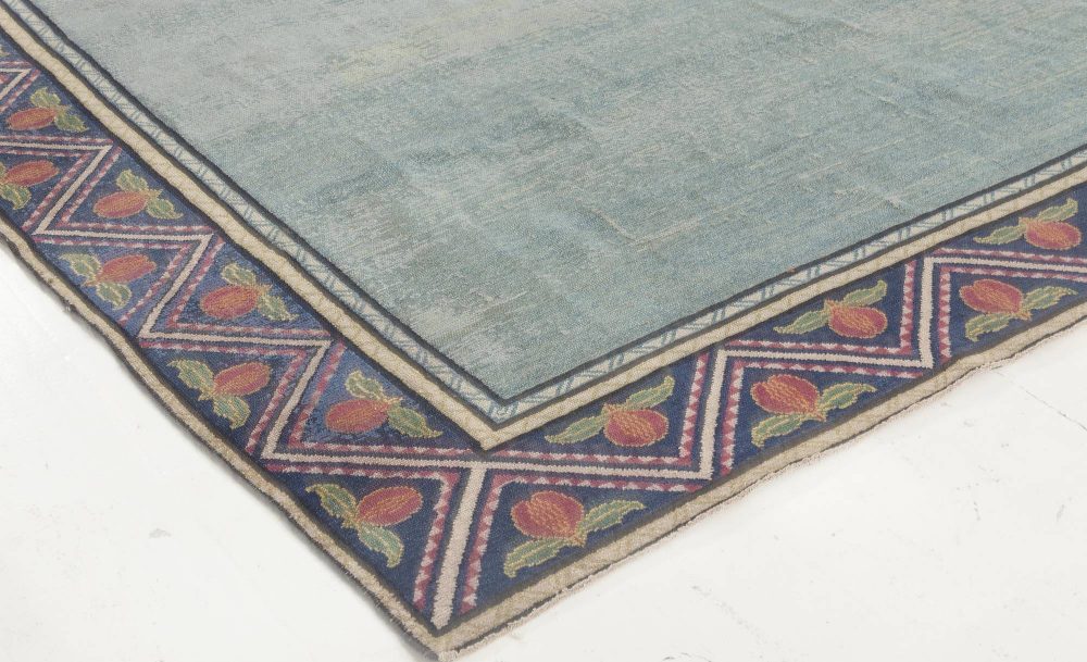 Jews David Star Blue and Red Handwoven Wool Marbadia Rug BB6902